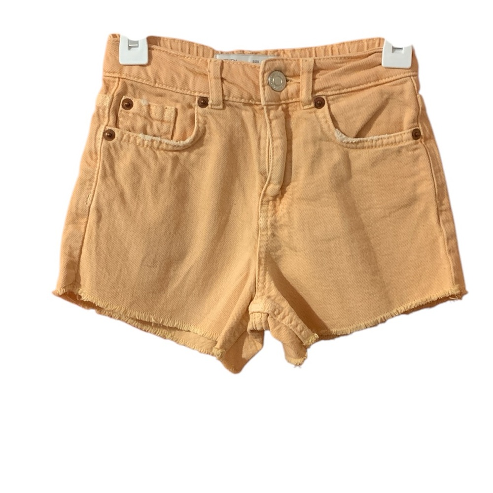 Zara Orange High-Waisted Shorts Girls 7